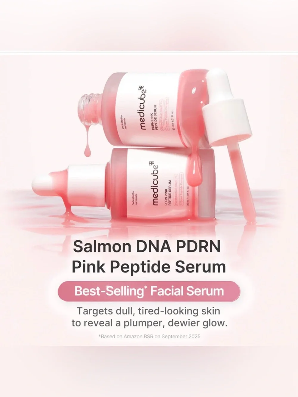 Medicube PDRN Pink Peptide Serum — Hydrating Pink Face Serum- NWT